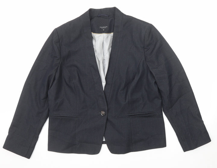 Debenhams Womens Grey Polyester Jacket Blazer Size 20 Button