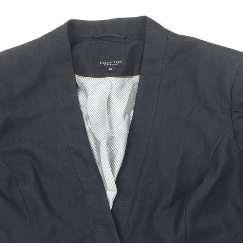Debenhams Womens Grey Polyester Jacket Blazer Size 20 Button