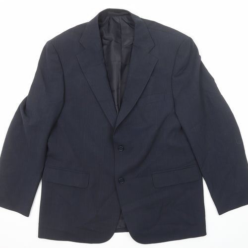 Marks and Spencer Mens Blue Polyester Jacket Suit Jacket Size 42 Regular