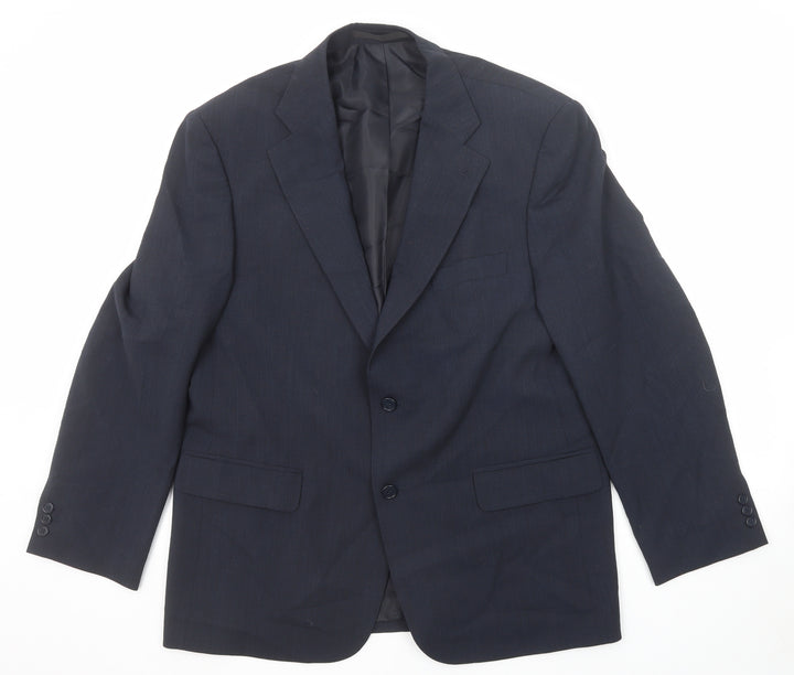Marks and Spencer Mens Blue Polyester Jacket Suit Jacket Size 42 Regular