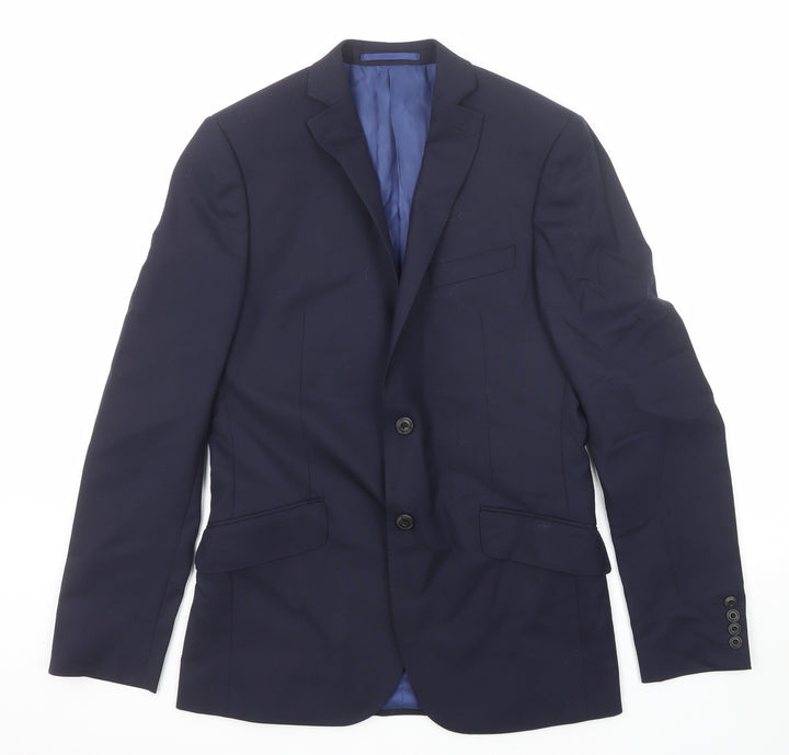 Marks and Spencer Mens Blue Wool Jacket Suit Jacket Size 38 Regular