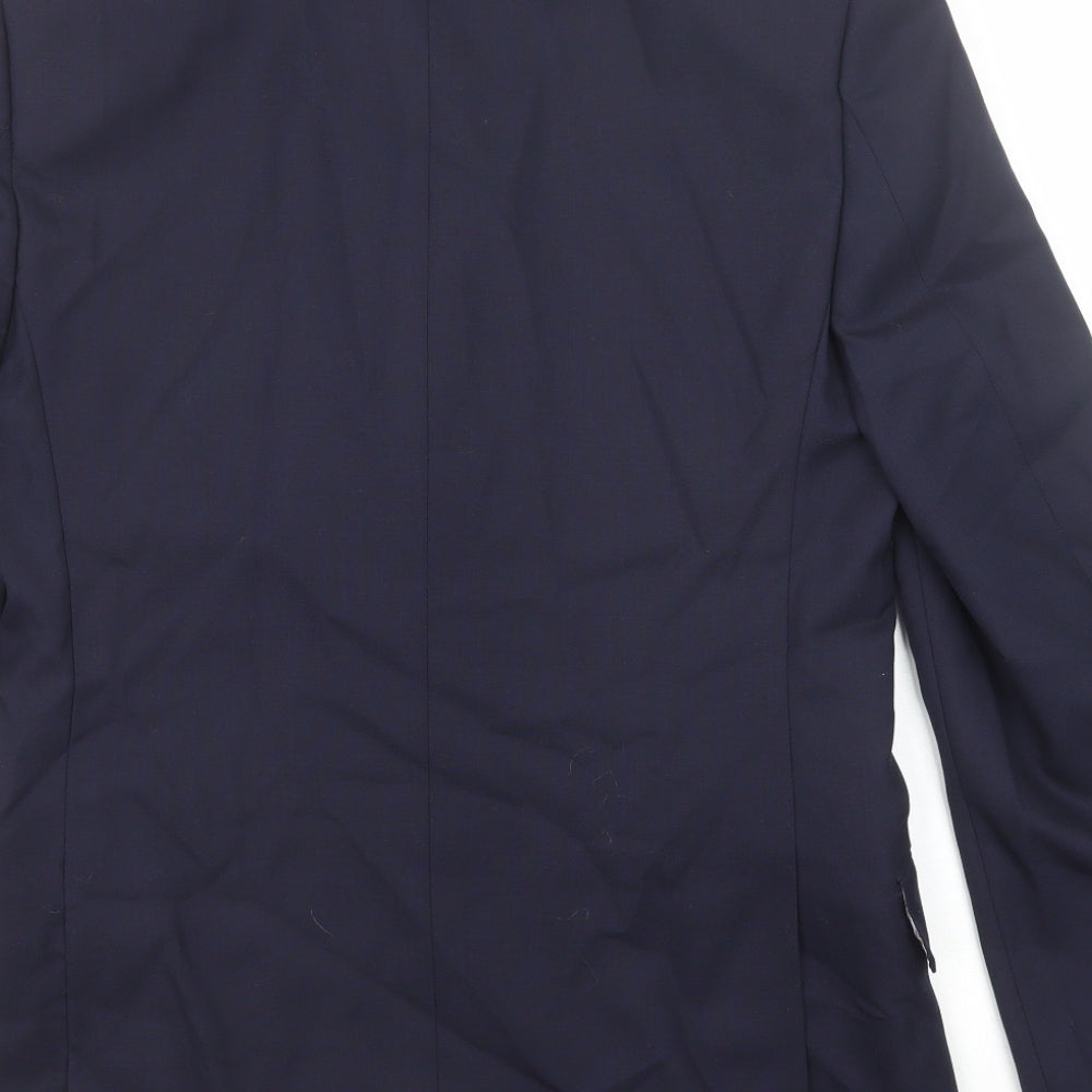 Marks and Spencer Mens Blue Wool Jacket Suit Jacket Size 38 Regular