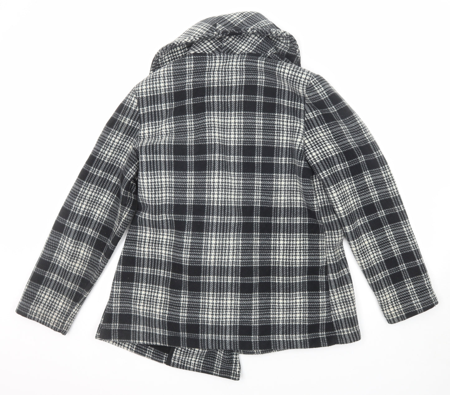 Barrage Womens Black Plaid Jacket Size L Button