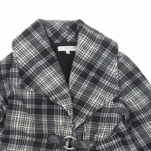 Barrage Womens Black Plaid Jacket Size L Button
