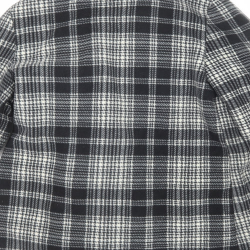 Barrage Womens Black Plaid Jacket Size L Button