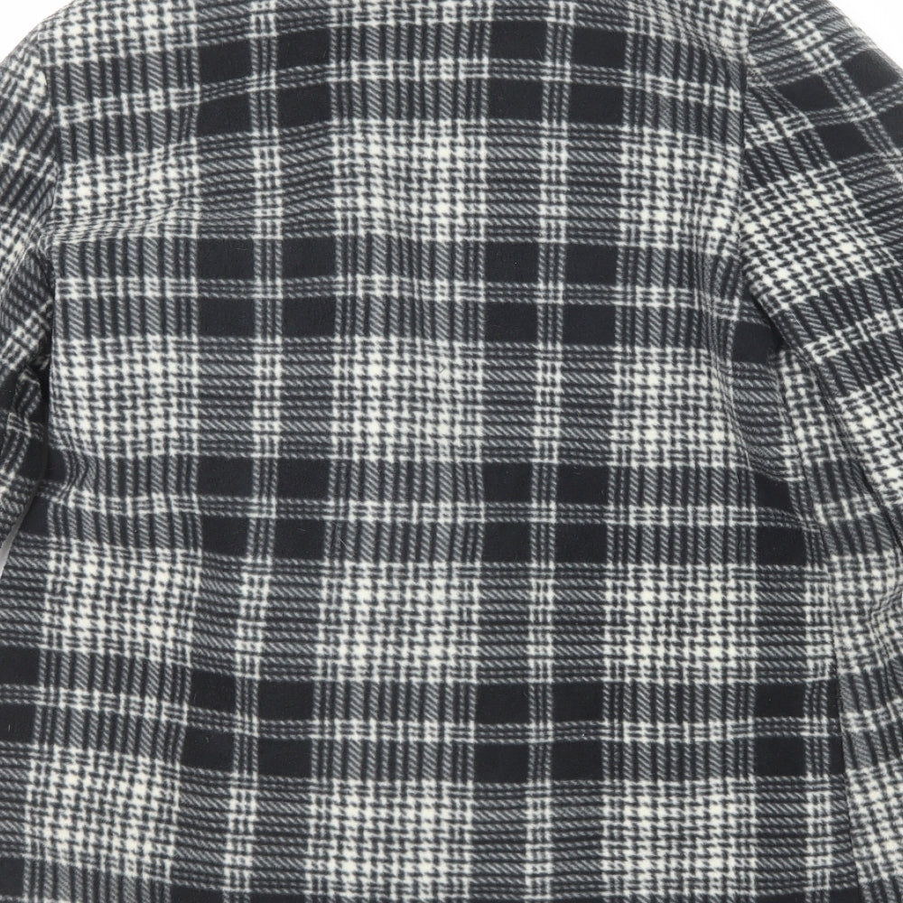 Barrage Womens Black Plaid Jacket Size L Button