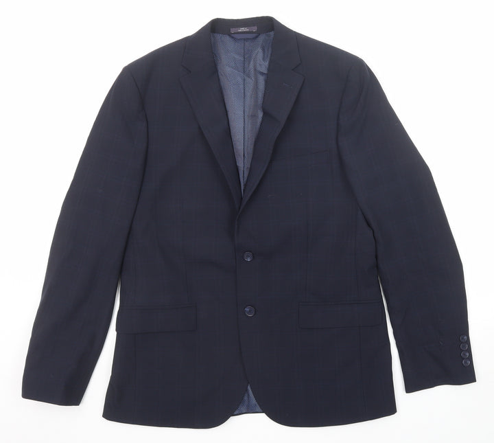 Marks and Spencer Mens Blue Wool Jacket Suit Jacket Size 40 Regular