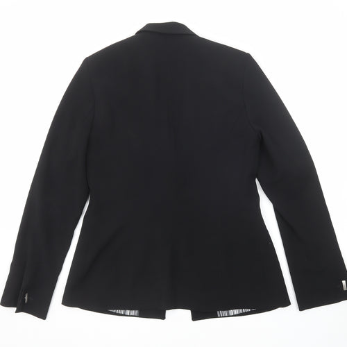 Long Tall Sally Womens Black Polyester Jacket Suit Jacket Size 14 Button