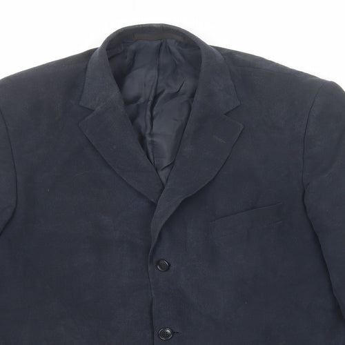 Marks and Spencer Mens Blue Polyester Jacket Blazer Size 42 Regular