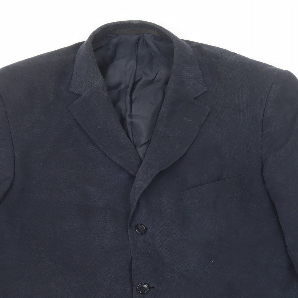 Marks and Spencer Mens Blue Polyester Jacket Blazer Size 42 Regular