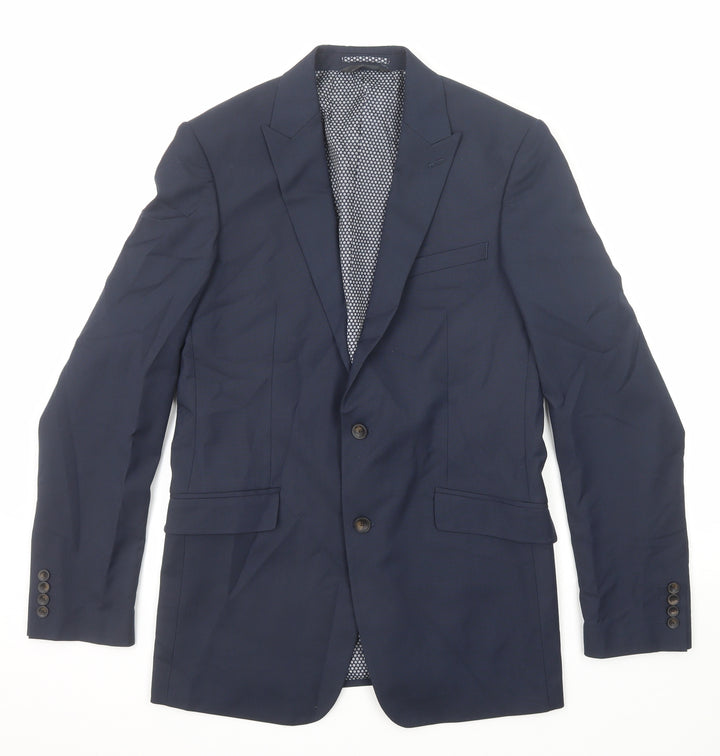 Marks and Spencer Mens Blue Polyester Jacket Suit Jacket Size 40 Regular