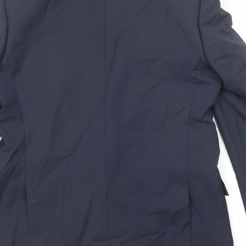 Marks and Spencer Mens Blue Polyester Jacket Suit Jacket Size 40 Regular