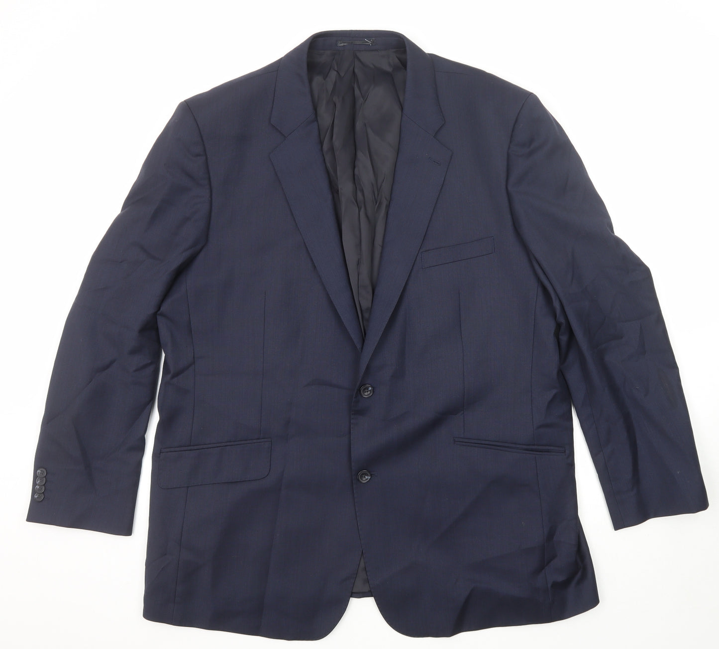 TM Lewin Mens Blue Wool Jacket Suit Jacket Size 50 Regular