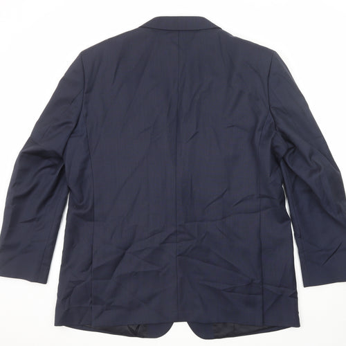 TM Lewin Mens Blue Wool Jacket Suit Jacket Size 50 Regular