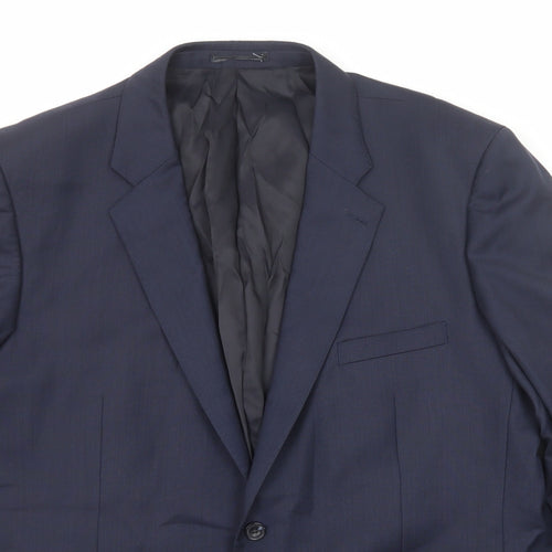 TM Lewin Mens Blue Wool Jacket Suit Jacket Size 50 Regular