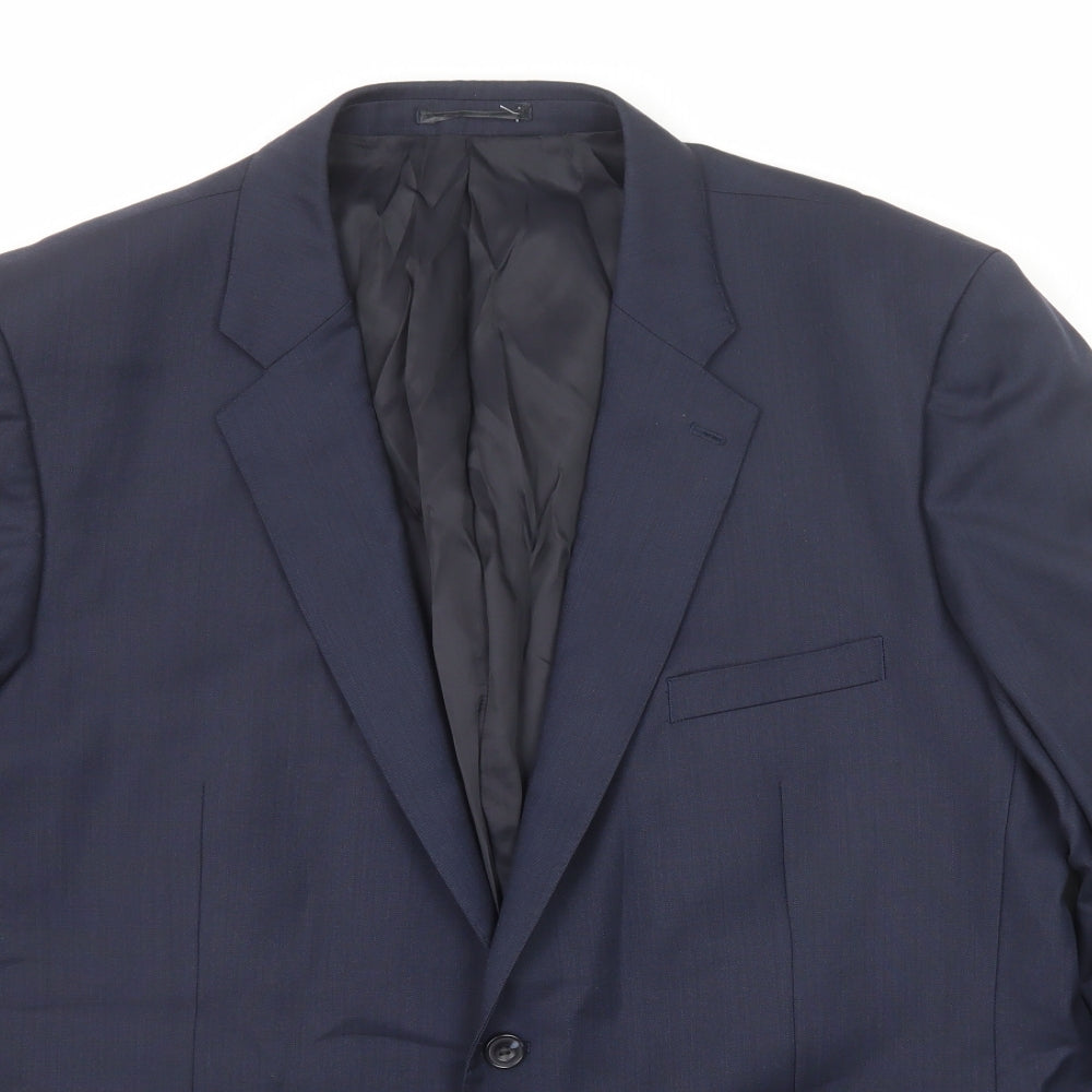 TM Lewin Mens Blue Wool Jacket Suit Jacket Size 50 Regular