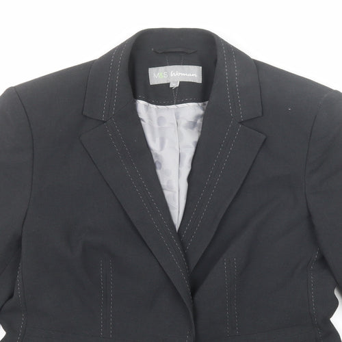 Marks and Spencer Womens Grey Polyester Jacket Suit Jacket Size 12 - Contrast Stitching