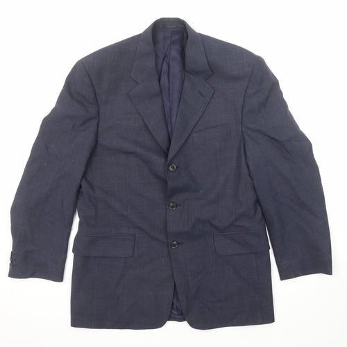 Harewood Mens Blue Polyester Jacket Suit Jacket Size 38 Regular