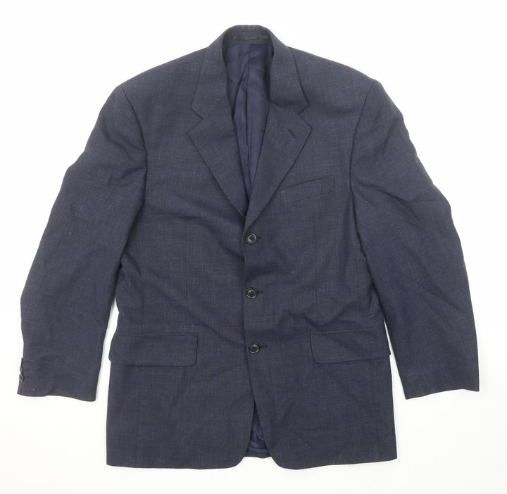 Harewood Mens Blue Polyester Jacket Suit Jacket Size 38 Regular
