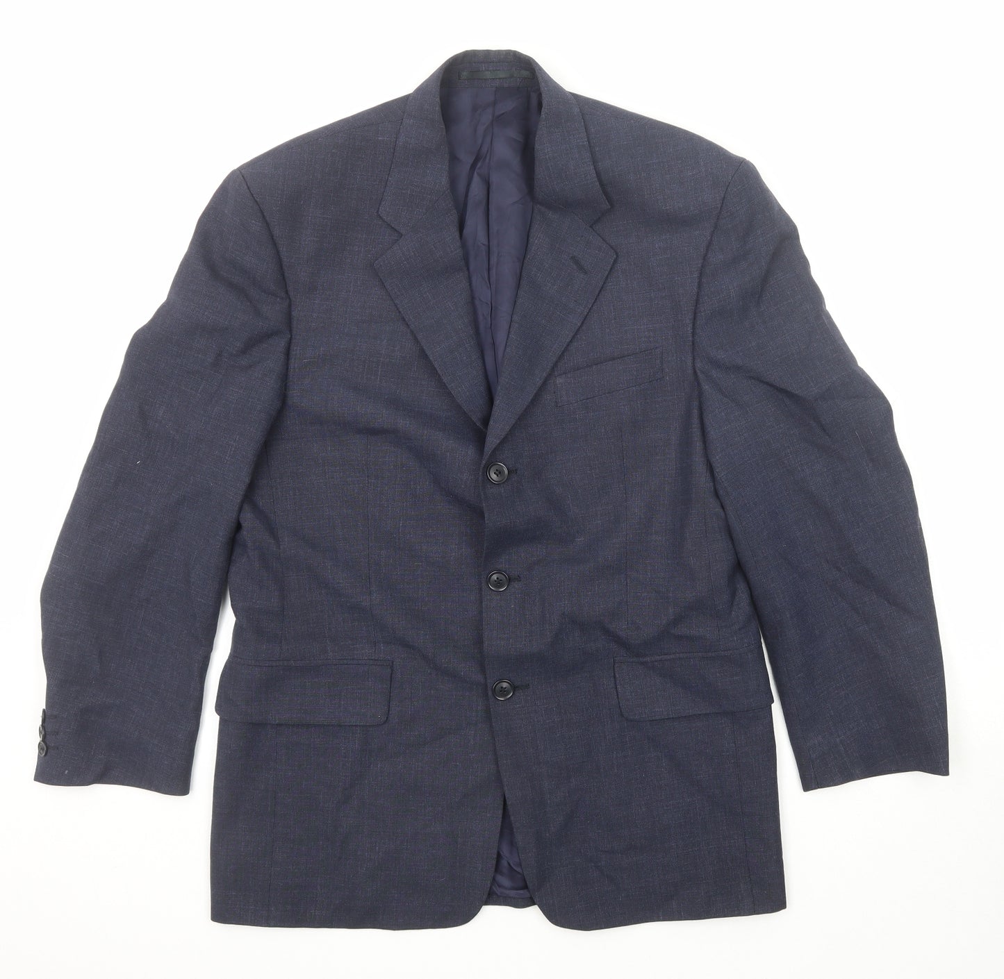 Harewood Mens Blue Polyester Jacket Suit Jacket Size 38 Regular