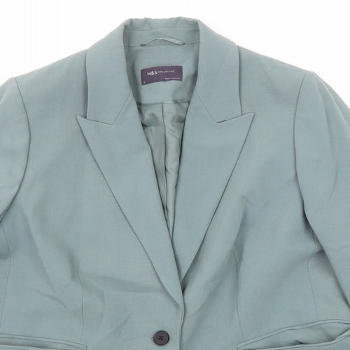 Marks and Spencer Womens Green Polyester Jacket Suit Jacket Size 18