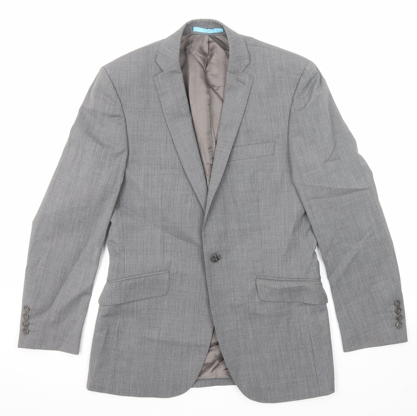 Burton Mens Grey Wool Jacket Suit Jacket Size 36 Regular