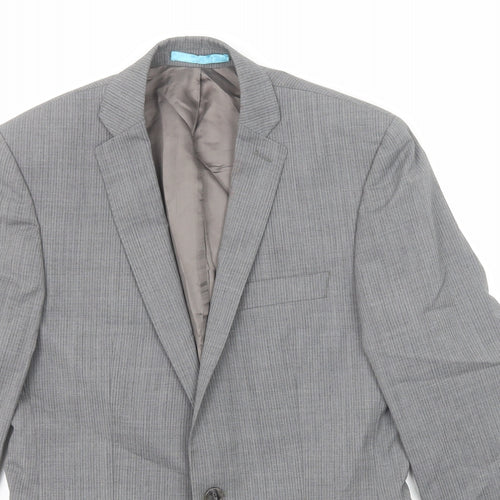 Burton Mens Grey Wool Jacket Suit Jacket Size 36 Regular