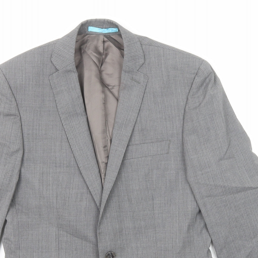 Burton Mens Grey Wool Jacket Suit Jacket Size 36 Regular