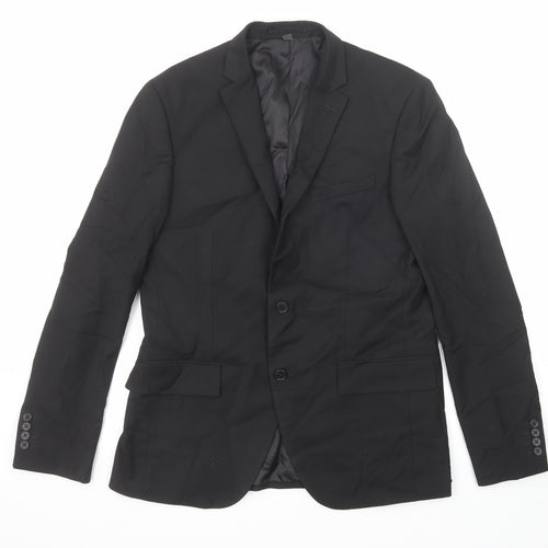 Marks and Spencer Mens Black Polyester Jacket Suit Jacket Size 40 Regular