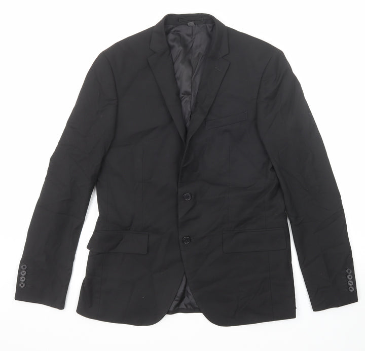 Marks and Spencer Mens Black Polyester Jacket Suit Jacket Size 40 Regular