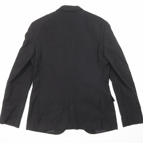 Marks and Spencer Mens Black Polyester Jacket Suit Jacket Size 40 Regular