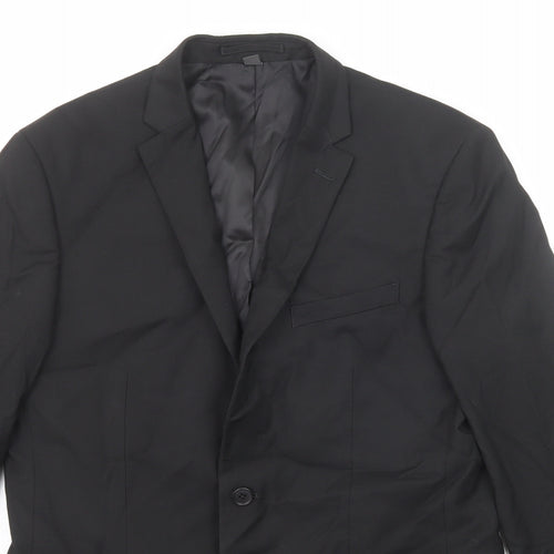 Marks and Spencer Mens Black Polyester Jacket Suit Jacket Size 40 Regular