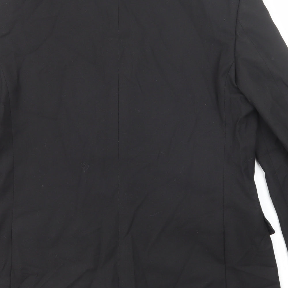 Marks and Spencer Mens Black Polyester Jacket Suit Jacket Size 40 Regular