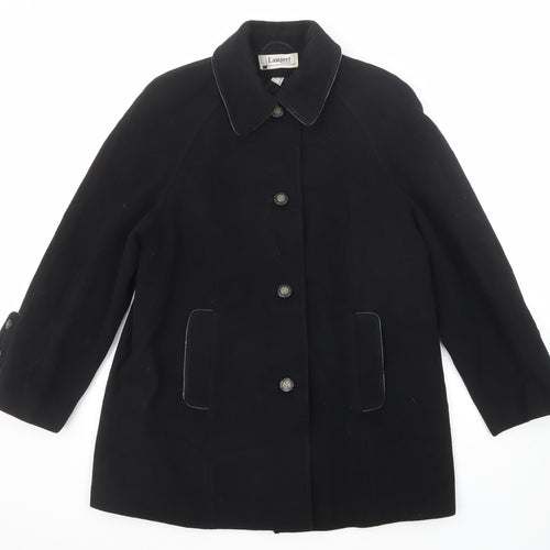 Lampert Womens Black Pea Coat Coat Size 10 Button