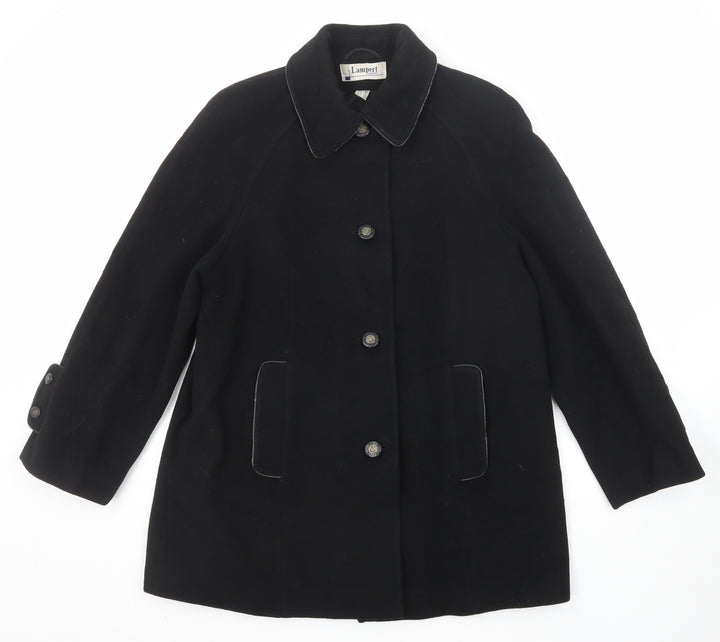 Lampert Womens Black Pea Coat Coat Size 10 Button