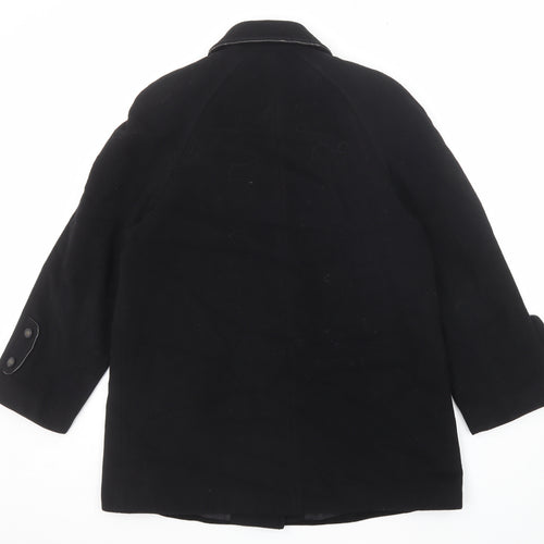 Lampert Womens Black Pea Coat Coat Size 10 Button