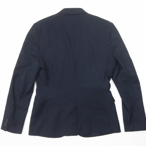 H&M Mens Blue Polyester Jacket Suit Jacket Size 48 Regular