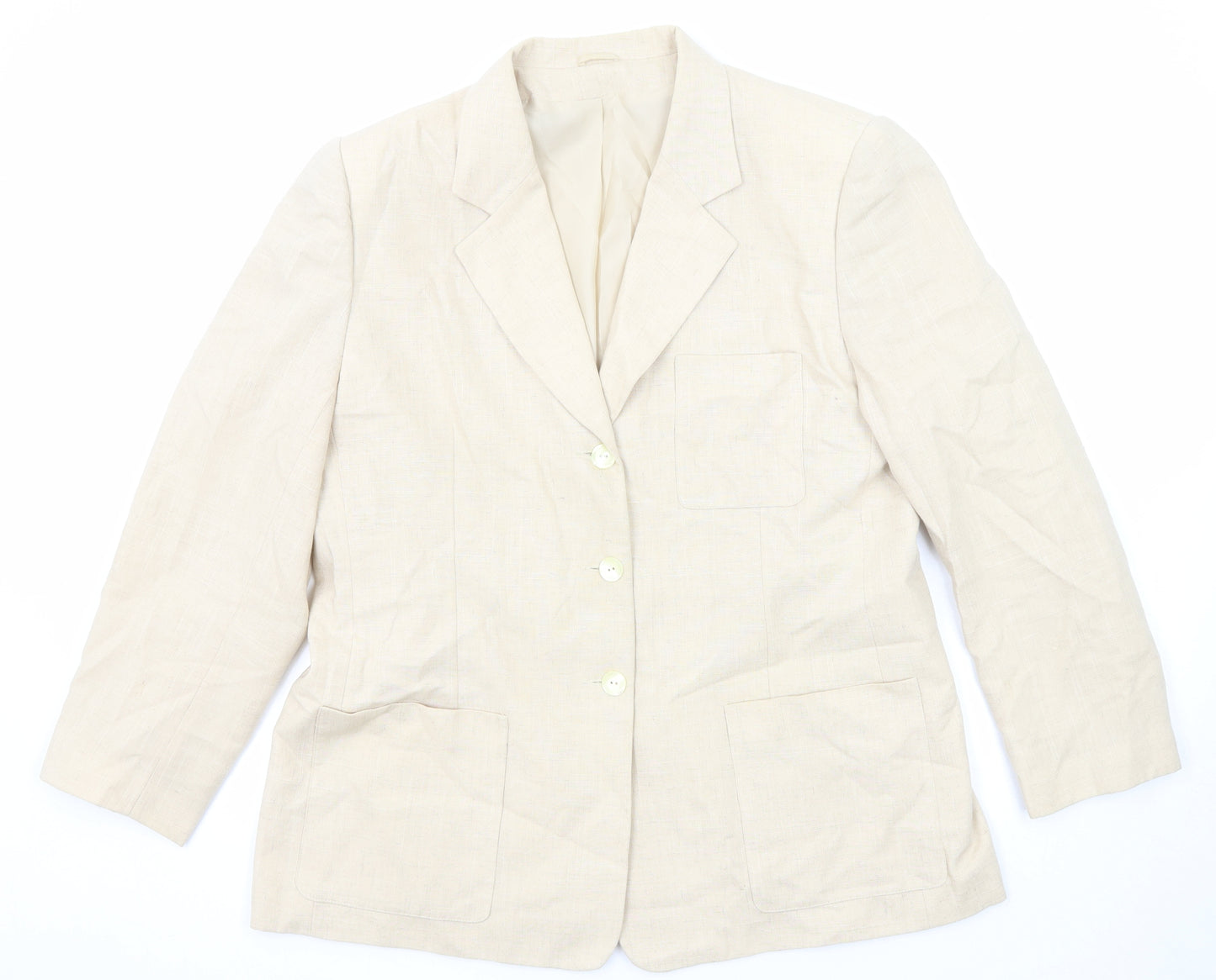 Berkertex Womens Beige Jacket Blazer Size 18 Button