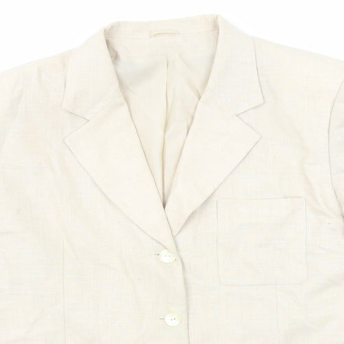 Berkertex Womens Beige Jacket Blazer Size 18 Button