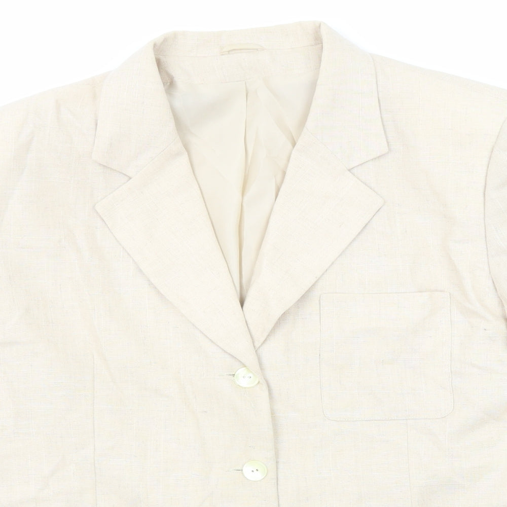 Berkertex Womens Beige Jacket Blazer Size 18 Button