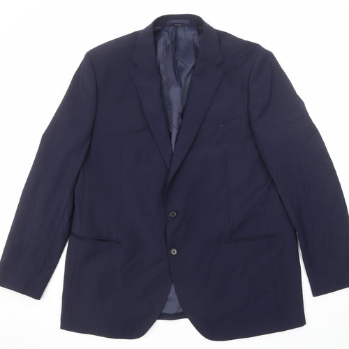 Marks and Spencer Mens Blue Polyester Jacket Suit Jacket Size 48 Regular