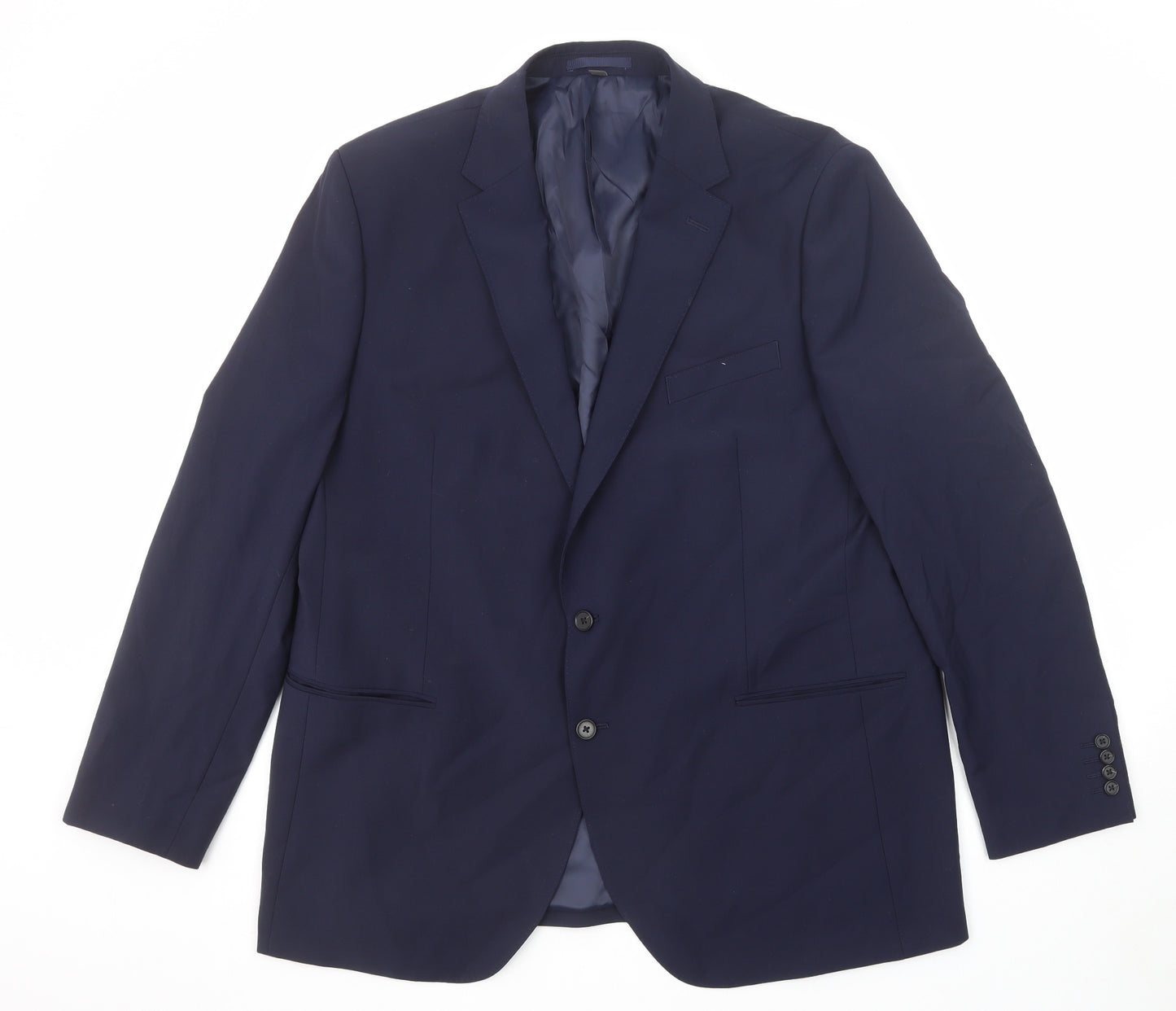 Marks and Spencer Mens Blue Polyester Jacket Suit Jacket Size 48 Regular