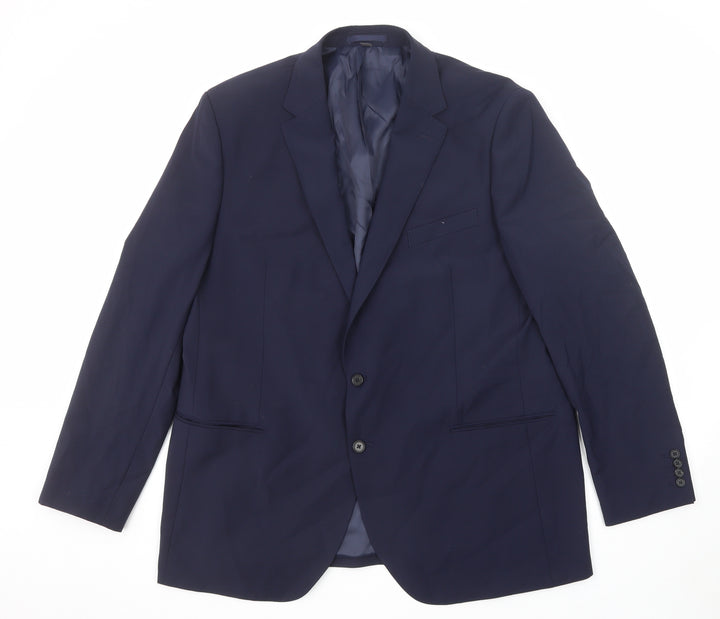 Marks and Spencer Mens Blue Polyester Jacket Suit Jacket Size 48 Regular