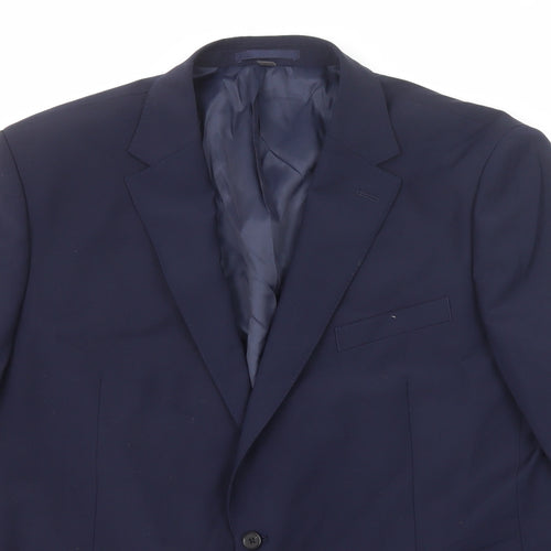 Marks and Spencer Mens Blue Polyester Jacket Suit Jacket Size 48 Regular