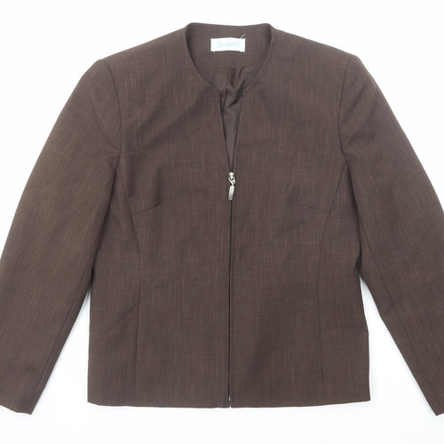 Berkertex Womens Brown Jacket Blazer Size 12 Zip