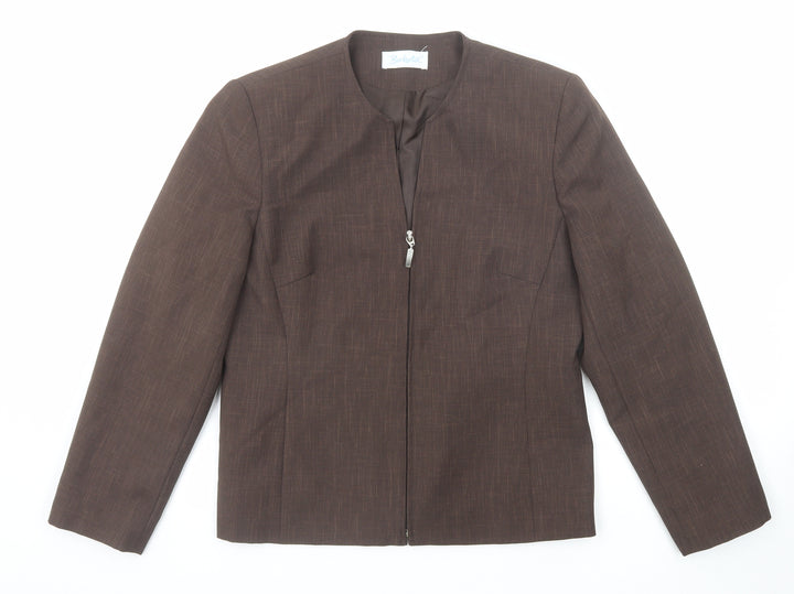Berkertex Womens Brown Jacket Blazer Size 12 Zip