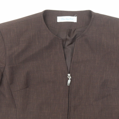 Berkertex Womens Brown Jacket Blazer Size 12 Zip