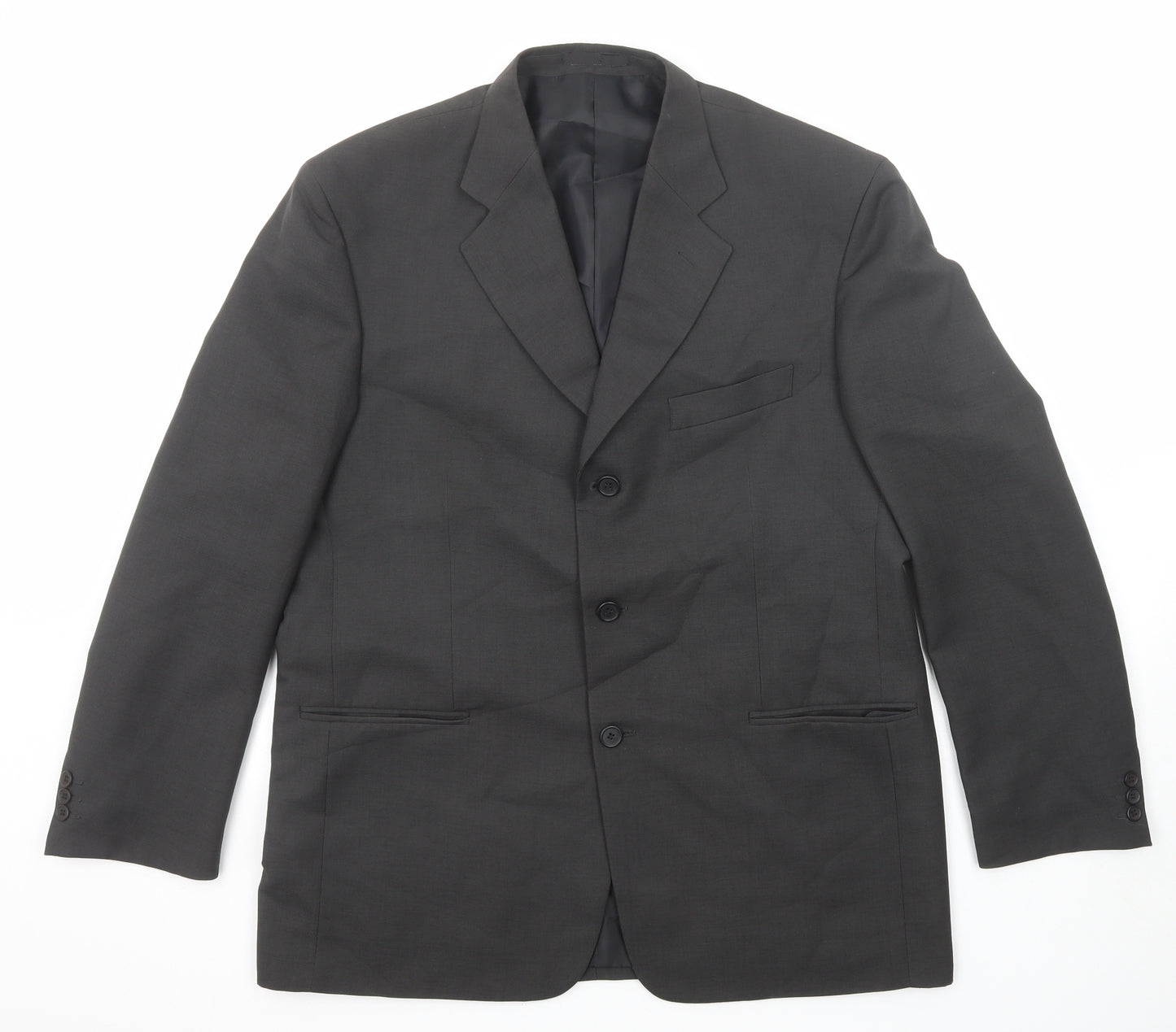 Savatini Mens Black Polyester Jacket Suit Jacket Size 42 Regular