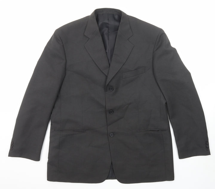 Savatini Mens Black Polyester Jacket Suit Jacket Size 42 Regular