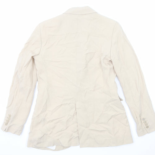 Zara Womens Beige Viscose Jacket Suit Jacket Size S